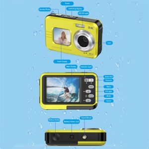 Waterproof 48mp Dual Screen Outdoor Camera - Wdc901 - Yellow