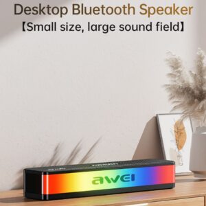 AWEI KA23 Wireless Bluetooth Soundbar, RGB Dynamic Lighting Stereo Speaker，black